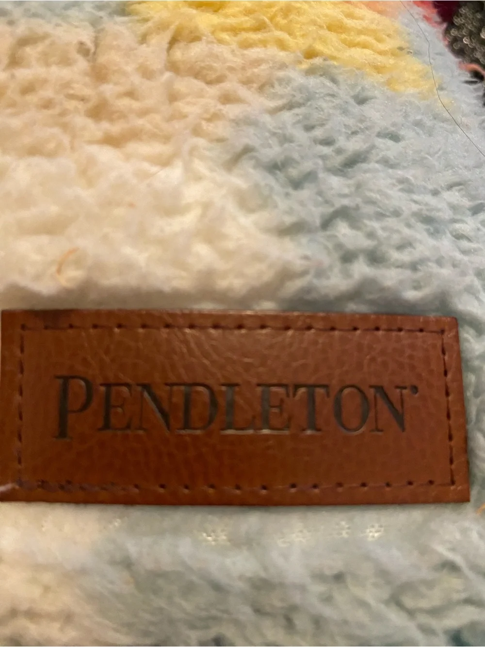 Pendleton Aqua Lake Blue Multicolor Geometric Lumbar Pillow